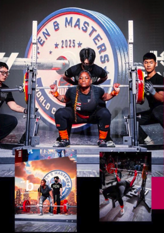 Edme tijdens een powerlifting wedstrijd